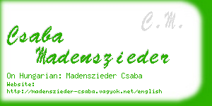 csaba madenszieder business card